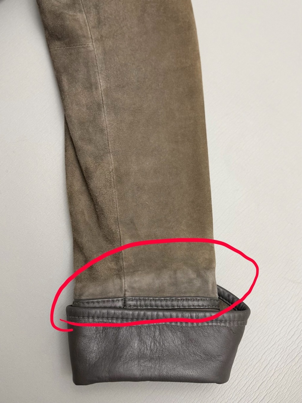 Classiques Entier Atelier 100% Leather Suede Jacket Brown Gray Trim Snap Front M - Picture 13 of 16
